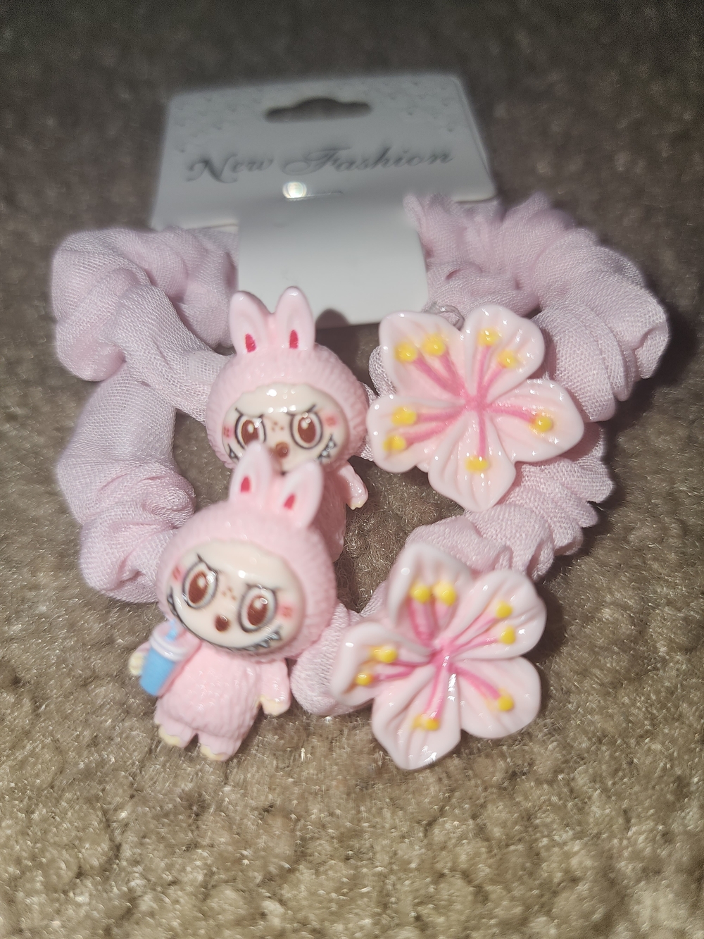 Labubu Hair Tie Set- Pink Set/2 NWT $6